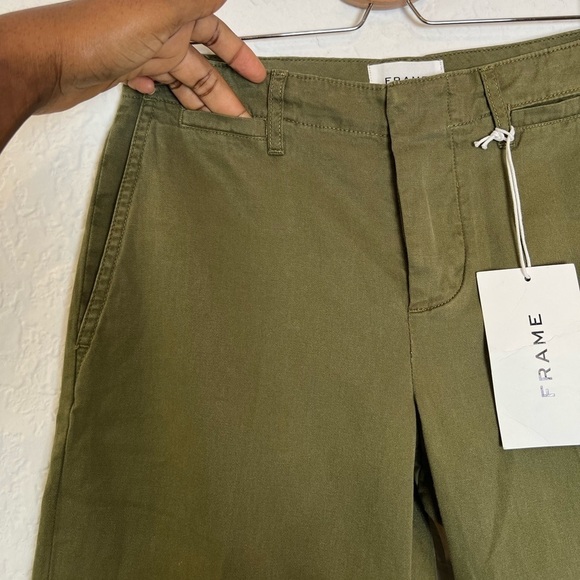 FRAME Green Le Tomboy Trouser Released Hem - Picture 8 of 11